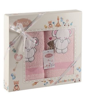 Комплект полотенец детский "KARNA" BAMBINO-SLON Розовый 50x70-70х120