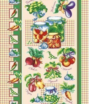 Полотенце вафельное Овощи-1 бежевое 50х70