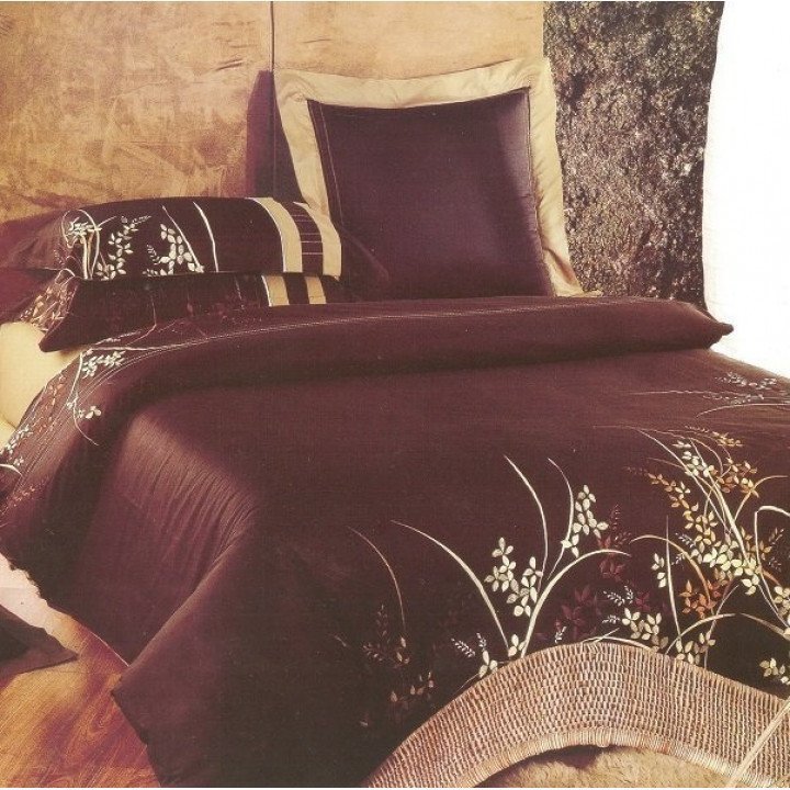 Постельное белье сатин с вышивкой "Сайлид" D-32 семейное