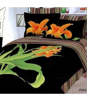 Постельное белье сатин "LE VELE" ALIZA Черный Евро
