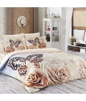 Постельное белье сатин "KARNA" DELUX ROMANTIC 1,5 спальное