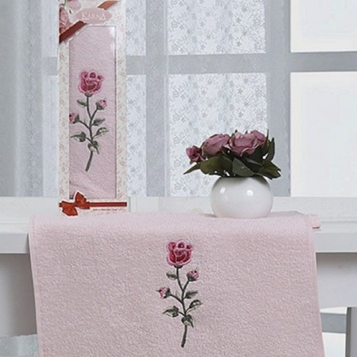 Полотенце махровое "KARNA" HEVIN Розовое 40x60