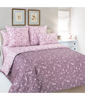 Постельное белье Сатин Габриэль 3 розовое - 2 спальное с европростыней, 3140Н